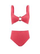 Hunza G - Nadine Crinkle-jersey Bikini - Womens - Fuschia