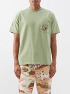 Bode - Leafwing Embroidered Pocket Cotton T-shirt - Mens - Mint