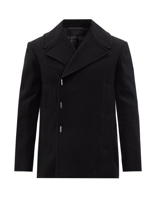 Givenchy - Asymmetric Single-breasted Felted-wool Peacoat - Mens - Black