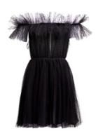 Matchesfashion.com Giambattista Valli - Ruffle Polka Dot Tulle Dress - Womens - Black