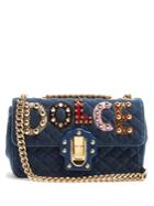 Dolce & Gabbana Lucia Embellished Velvet Shoulder Bag