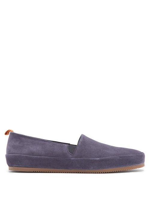 Matchesfashion.com Mulo - Suede Loafers - Mens - Blue