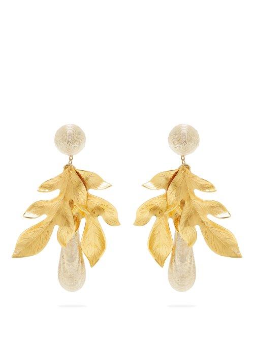 Matchesfashion.com Rebecca De Ravenel - Violetta 14kt Gold Plated Earrings - Womens - Gold