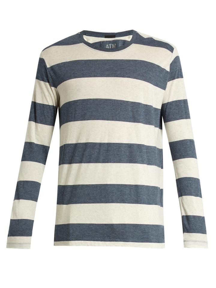 Atm Crew-neck Striped Cotton-blend T-shirt