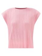 Pleats Please Issey Miyake - Technical-pleated Top - Womens - Pink