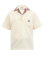 Matchesfashion.com Gucci - Logo-patch Cotton-blend Polo Shirt - Mens - White