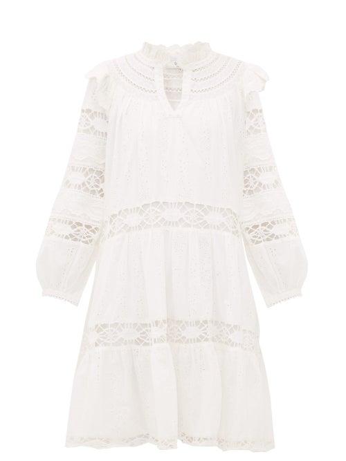 Matchesfashion.com Sea - Lea Broderie-anglaise Cotton Dress - Womens - White