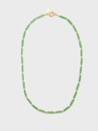 Liou - Erec Glass Bead & 14kt Gold-plated Necklace - Mens - Green