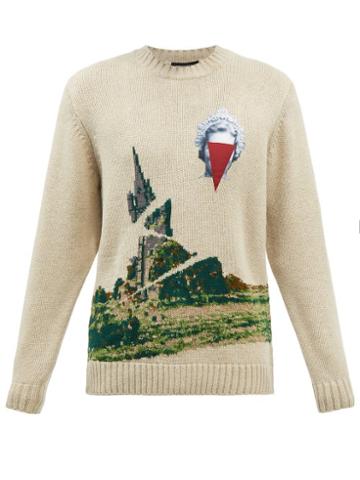 Undercover - Landscape-intarsia Wool-blend Sweater - Mens - Beige