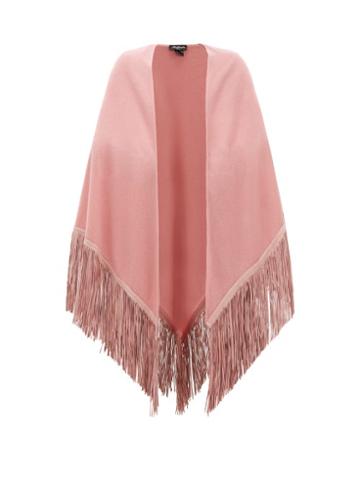 Matchesfashion.com Babjades - Suede Fringed Cashmere Shawl - Womens - Pink