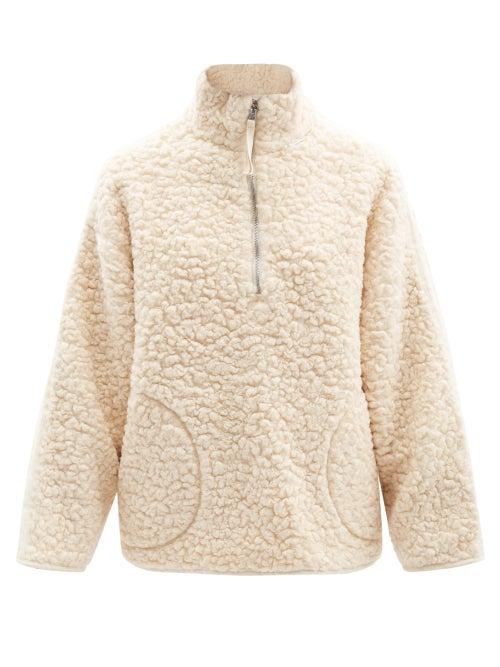Acne Studios - Half-zip Fleece Sweatshirt - Womens - Cream