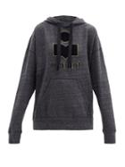 Matchesfashion.com Isabel Marant Toile - Mansel Logo Hooded Cotton-blend Sweatshirt - Womens - Dark Grey