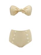 Matchesfashion.com Lisa Marie Fernandez - Poppy High Rise Bikini - Womens - Cream Multi