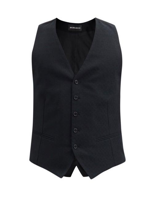 Matchesfashion.com Ann Demeulemeester - Layered Cotton-twill Waistcoat - Mens - Black White