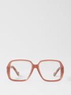Loewe Eyewear - Oversized Square Acetate Glasses - Womens - Light Brown Multi