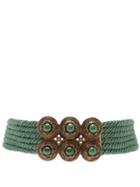 Matchesfashion.com Etro - Cabochon-embellished Woven-cord Belt - Womens - Green Multi