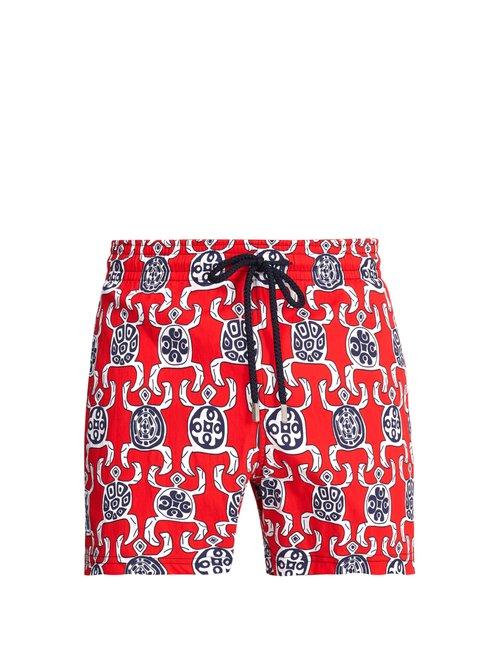 Matchesfashion.com Vilebrequin - Primitive Turtles Swim Shorts - Mens - Red