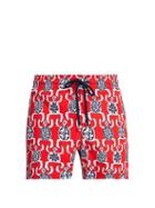 Matchesfashion.com Vilebrequin - Primitive Turtles Swim Shorts - Mens - Red