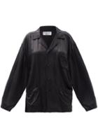 Matchesfashion.com Balenciaga - Oversized Patch-pocket Silk-satin Shirt - Womens - Black