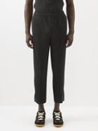 Homme Pliss Issey Miyake - Cropped Technical-pleated Trousers - Mens - Grey