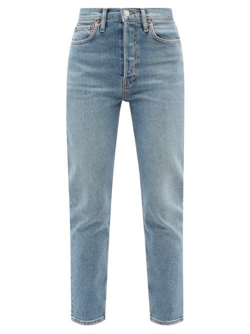 Ladies Rtw Re/done - 90s Ankle Crop High-rise Jeans - Womens - Light Denim