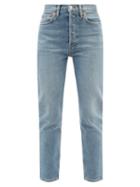 Ladies Rtw Re/done - 90s Ankle Crop High-rise Jeans - Womens - Light Denim