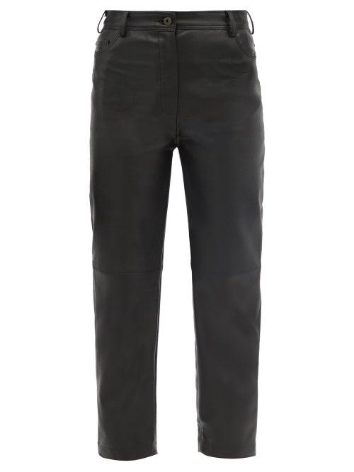 Ladies Rtw Stella Mccartney - Hailey Straight-leg Faux-leather Trousers - Womens - Black