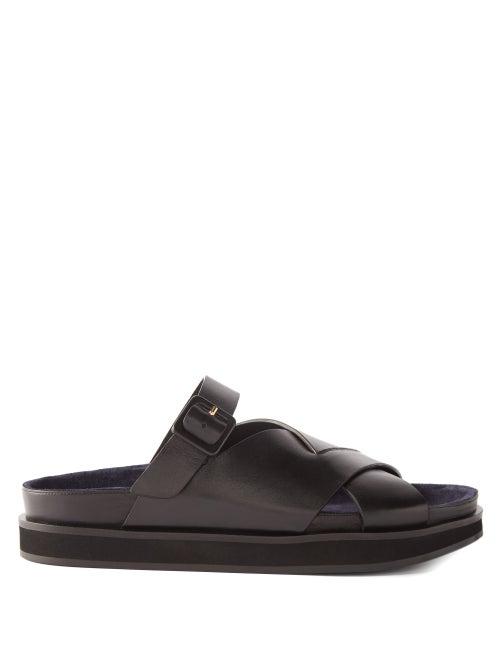 Wandler - Kate Leather Slides - Womens - Black