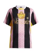 Matchesfashion.com Versace - Striped Football Shirt - Womens - Pink Multi