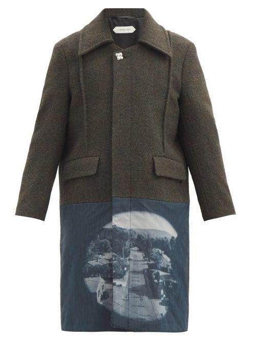 Matchesfashion.com Namacheko - Walfang Printed-hem Felted-wool Blend Coat - Mens - Brown