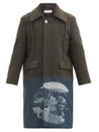 Matchesfashion.com Namacheko - Walfang Printed-hem Felted-wool Blend Coat - Mens - Brown