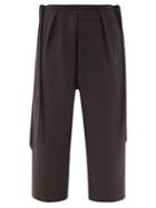 Matchesfashion.com Saint Laurent - Tie-waist Linen-blend Cropped Wide-leg Trousers - Mens - Black