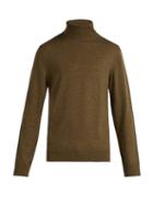 Matchesfashion.com A.p.c. - Marcelino Merino Wool Roll Neck Sweater - Mens - Green