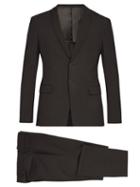 Matchesfashion.com Prada - Single Breasted Wool Blend Suit - Mens - Dark Grey