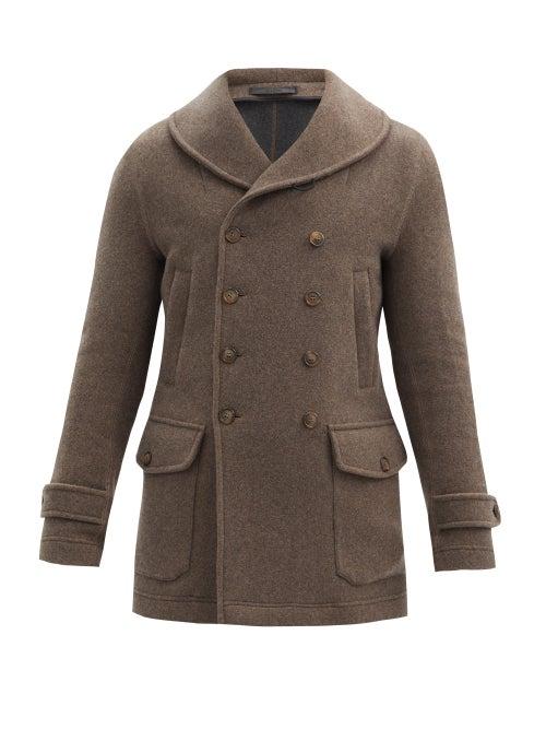 Matchesfashion.com Giorgio Armani - Shawl-lapel Double-breasted Cashmere Coat - Mens - Beige