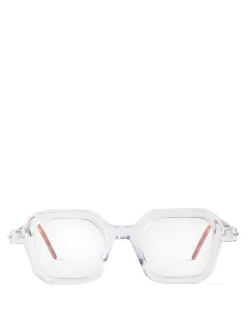 Kuboraum - P4 Square Acetate Glasses - Mens - Clear