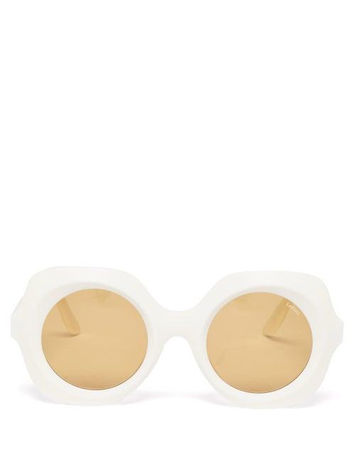 Ladies Accessories Lapima - Paula Oversized Square Acetate Sunglasses - Womens - White