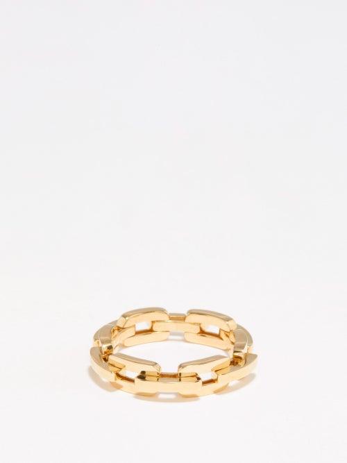 Shay - Deco Linked 18kt-gold Ring - Mens - Yellow Gold