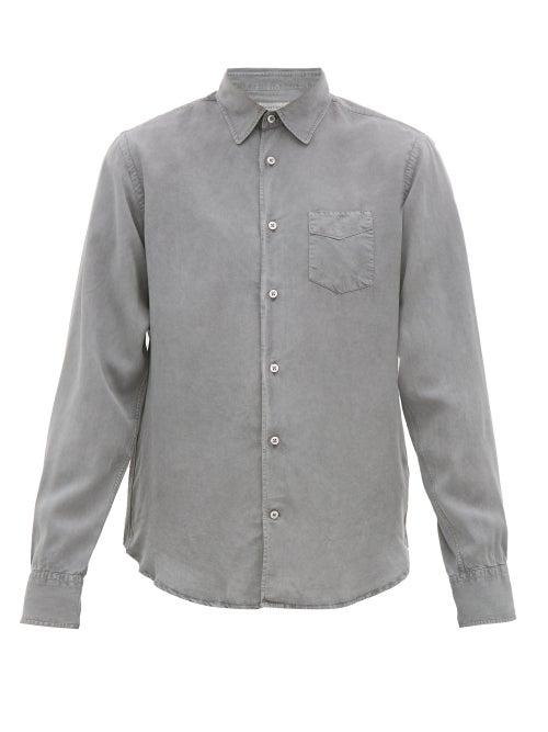 Matchesfashion.com Officine Gnrale - Benoit Pigment-dyed Lyocell Shirt - Mens - Grey