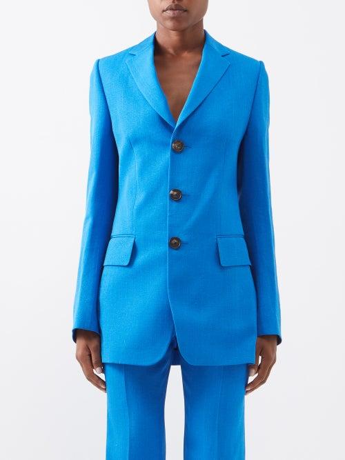Petar Petrov - Irit Single-breasted Crepe Suit Jacket - Womens - Blue