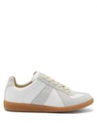 Matchesfashion.com Maison Margiela - Replica Suede And Leather Trainers - Womens - White Multi