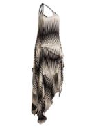 Matchesfashion.com Jw Anderson - One Shoulder Asymmetric Printed Jersey Dress - Womens - Black White