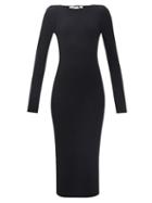 Ladies Rtw Khaite - Vivia Lace-up Ribbed Midi Dress - Womens - Black