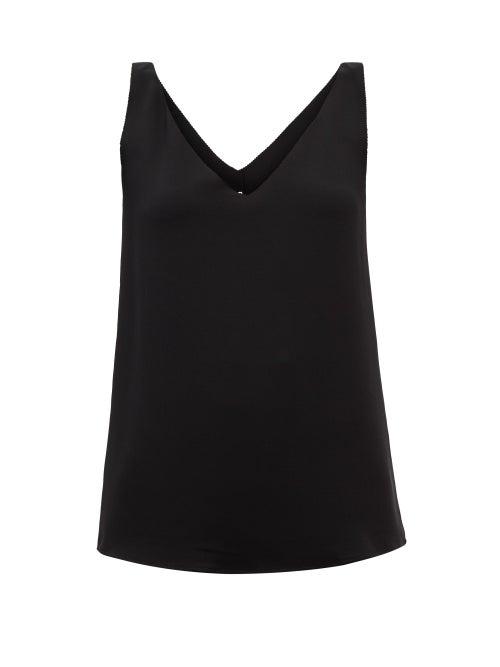 Raey - V-neck Silk Cami Top - Womens - Black
