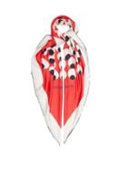 Matchesfashion.com Givenchy - Abstract Circle-print Silk-twill Scarf - Womens - Red White