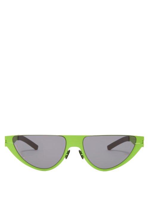 Matchesfashion.com Mykita - X Martine Rose Kitt Cat Eye Sunglasses - Mens - Green