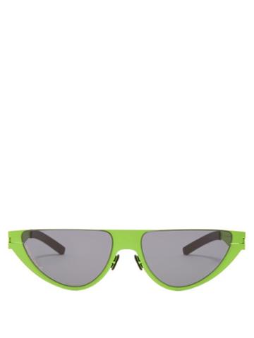 Matchesfashion.com Mykita - X Martine Rose Kitt Cat Eye Sunglasses - Mens - Green