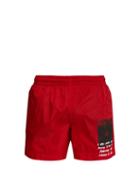 Matchesfashion.com Off-white - Mona Lisa Print Swim Shorts - Mens - Red