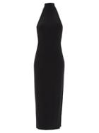 Ladies Rtw Norma Kamali - Turtle Side-slit Jersey Dress - Womens - Black
