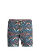 Matchesfashion.com Faherty - Chankillo Aztec Print Swim Shorts - Mens - Blue Multi